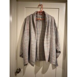 JOAN MCGEE HAND-WOVEN SILK Rare Vintage 80s Jacket Cardigan Pastel Pink Blue